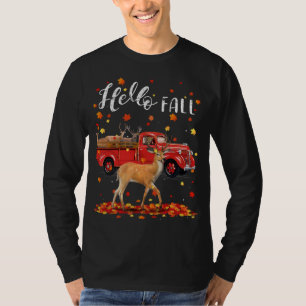 T-shirt Maple Deer Leaf Automne Camion rouge