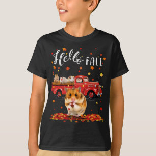 T-shirt Maple Hamster Leaf Automne Camion rouge