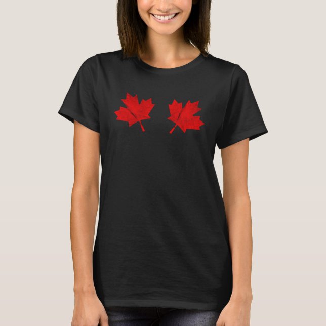 T-shirt Maple leaf bikini bra Canadian leaf Canada costume (Devant)