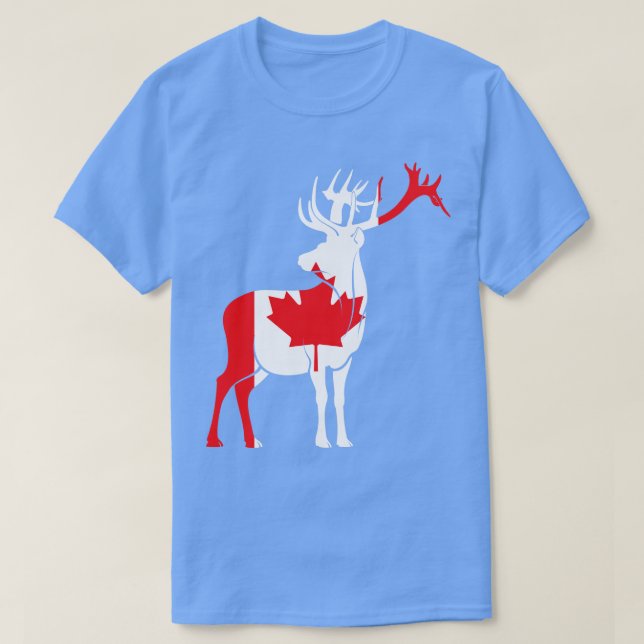 T-shirt Maple Leaf Deer Canada (Design devant)