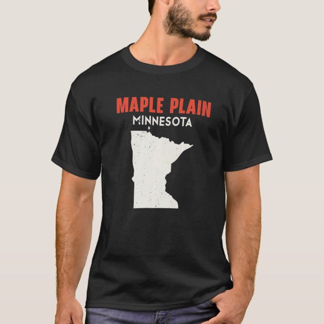 T-shirt Maple Plain Minnesota USA State America Travel Min (Devant)