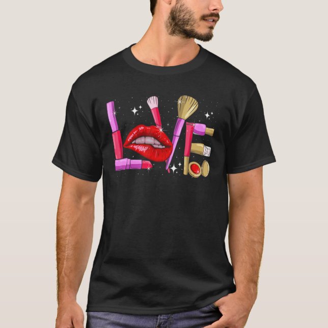 T-shirt Maquillage Artiste Aimer Mode Cosmétique (Devant)