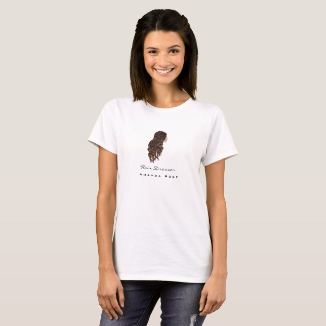 T-shirt Maquillage Beauté Lash Studio Mermaid Cheveux Bron (Devant entier)