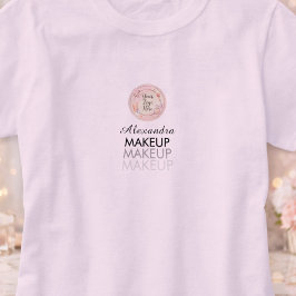 T-shirt Maquillage de l'équipe de logo de script rose
