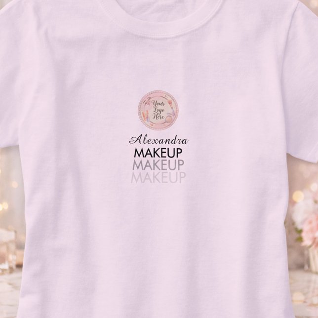 T-shirt Maquillage de l'équipe de logo de script rose (Créateur téléchargé)