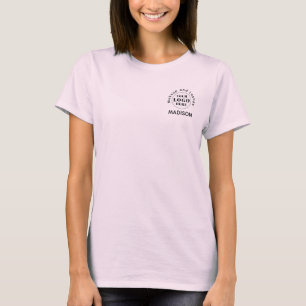 T-shirt Maquillage de l'équipe de logo de script rose Blus