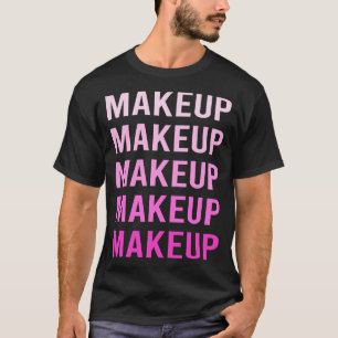 T-shirt Maquillage de texte rose
