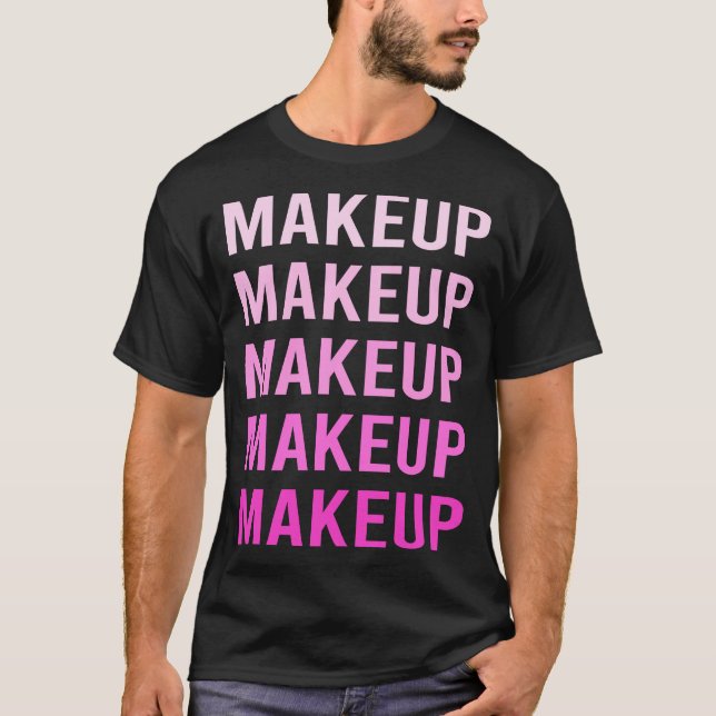 T-shirt Maquillage de texte rose (Devant)