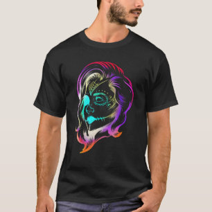 T-shirt Maquillage Féminin de Calaveras de Style Coloré po