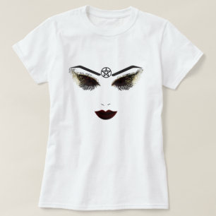 T-shirt Maquillage Pentacle Beauté Visage Cils & Lèvres Fo