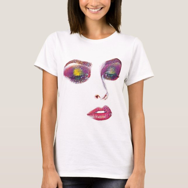 T-shirt Maquillage rose Les belles femmes face à l'art ori (Devant)