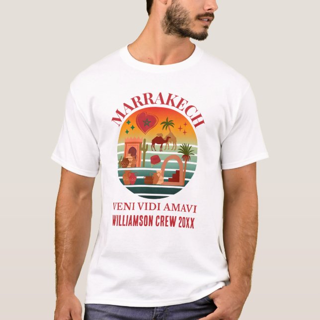 T-shirt MARAKKESH Veni Vidi Amavi Maroc Vacances familiale (Devant)