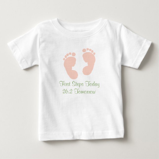 T-shirt Marathon Baby Pink Footprint (Devant)