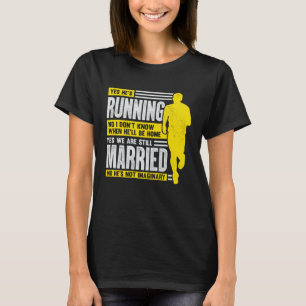 T-shirt Marathon de femme de mari qui court pour une femme