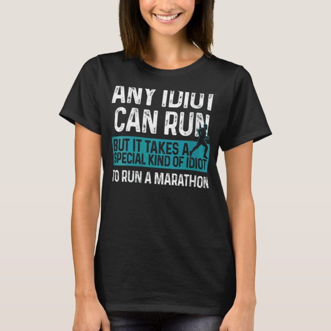 T-shirt Marathon féminin Coureur Idiot Marathoner 26 2 Run (Devant)