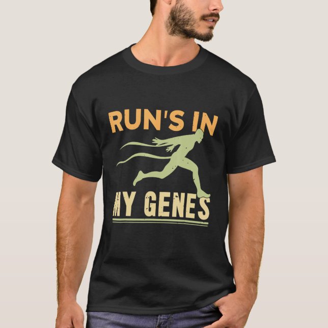 T-shirt Marathon Runners Running Run's in my Genes (Devant)