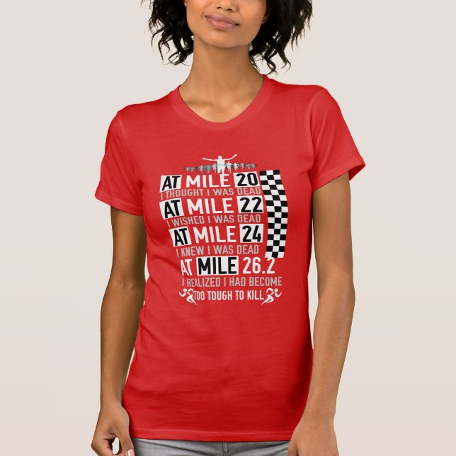 T-shirt Marathonien de fille 26,2 MILLES trop de dur à (Devant)