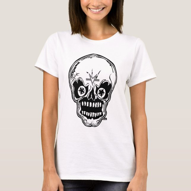 T-shirt Marc Vachon Femmes M. Bones Head Burnout Tee (Devant)