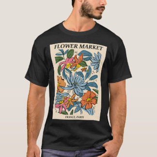 T-shirt Marché aux fleurs Imprimer Paris Fleurs Abstraites