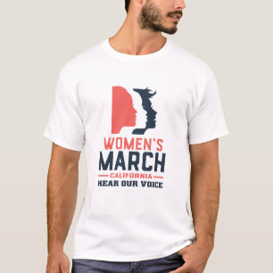 T-shirt Marche des femmes Californie Entendez notre voix