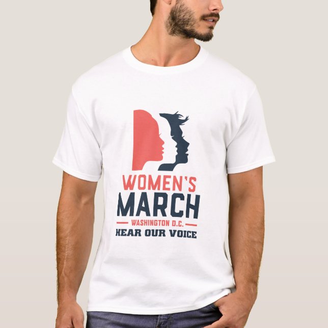T-shirt Marche des femmes Washington D.C. Entendez notre v (Devant)