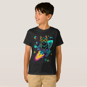 T-shirt Marche-fusée française cosmique   Neon Kids