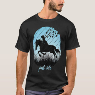 T-shirt Marche Juste À Cheval Équitation Silhouette Wild B