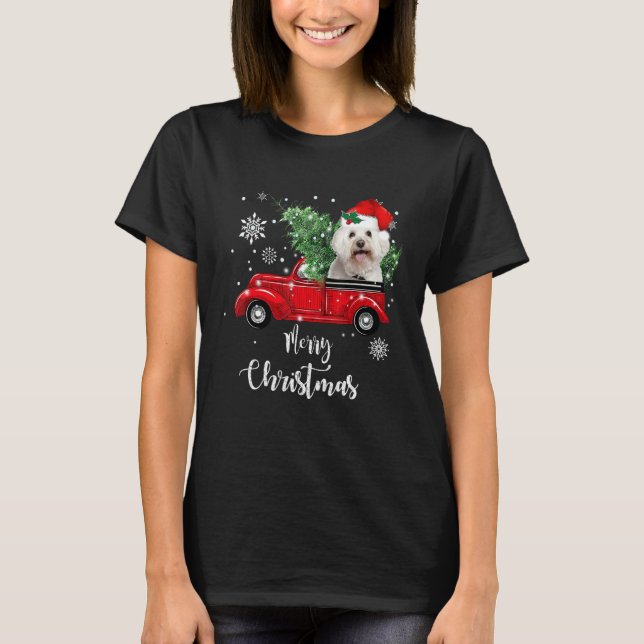 T-shirt Marche maltaise Camion rouge Pyjama de Noël 2 (Devant)