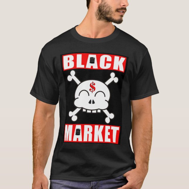 T-SHIRT MARCHÉ NOIR SKULLY (Devant)
