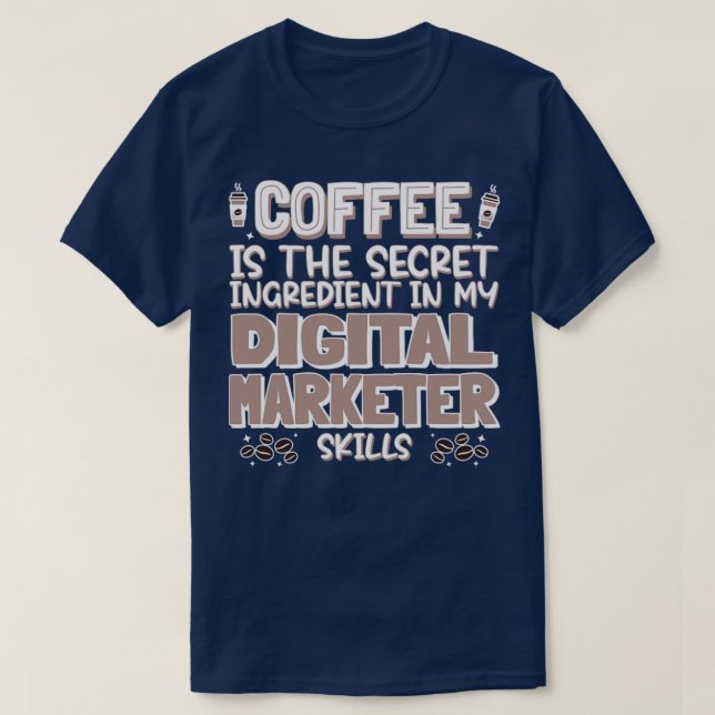 T-shirt Marché numérique pour les amateurs de café (Design devant)