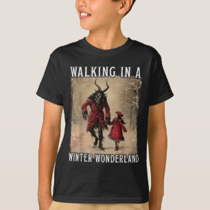 T-shirt Marcher Dans un Pays des Merveilles d'Hiver Krampu