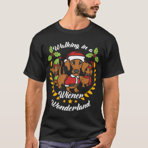 T-shirt Marcher dans une Wonderland Wiener Père Noël Dachs