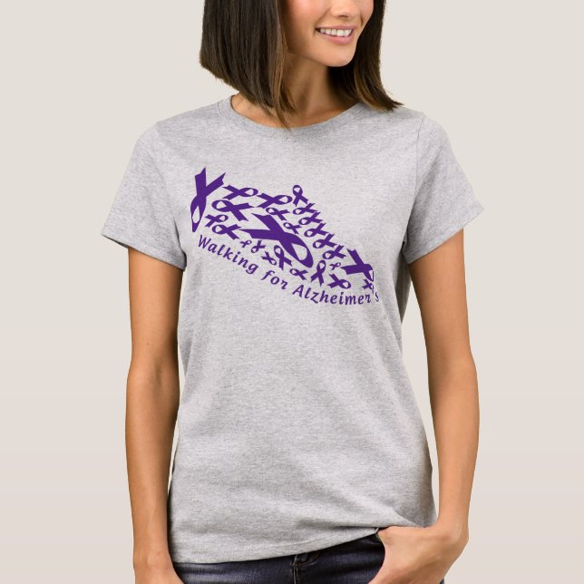 T-shirt marcher pour la sensibilisation à la maladie d'Alz (Devant)