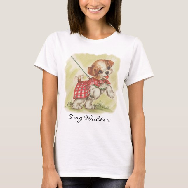 T-shirt marcheur de chien vintage (Devant)