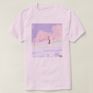 T-shirt Marcheur de Paysage Onirique Pastel