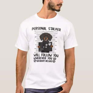 T-shirt Marcheur personnel je vous suivrai où dachshu