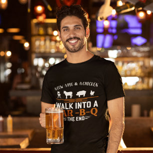 T-shirt Marchez dans un Bar-B-Q drôle