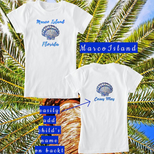 T-Shirt Marco Island Florida Pretty Mosaic Seashell Name (Créateur téléchargé)