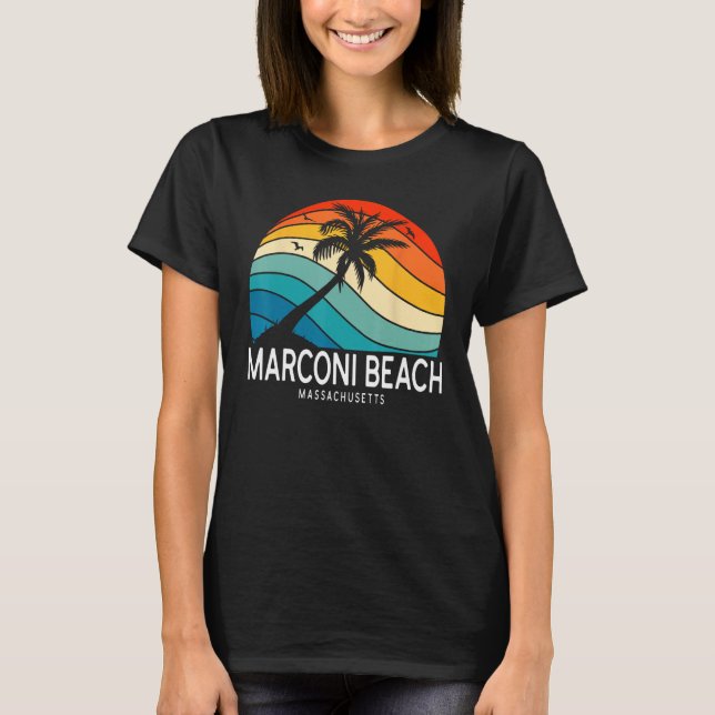 T-shirt Marconi Beach Massachusetts Beach Palm Tree Souven (Devant)