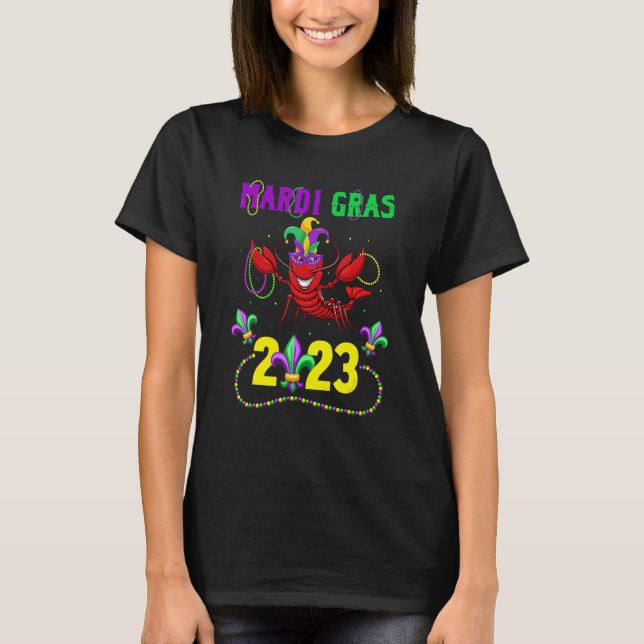 T-shirt Mardi Gras 2023 Crawfish New Orleans Beads Carniva (Devant)