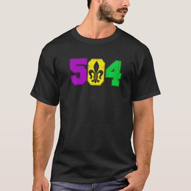 T-shirt Mardi Gras 504 Défilé de la Nouvelle-Orléans (Devant)