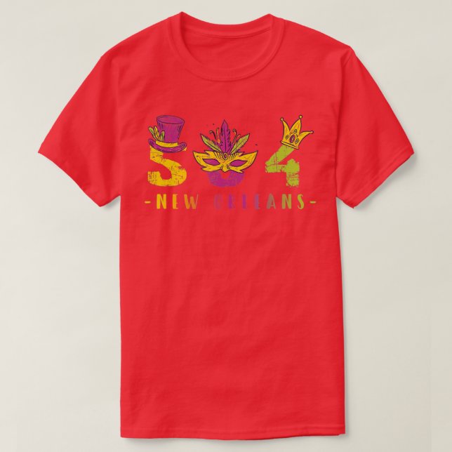 T-shirt Mardi Gras 504 Nola Nouvelle Orléans Louisiane LA (Design devant)