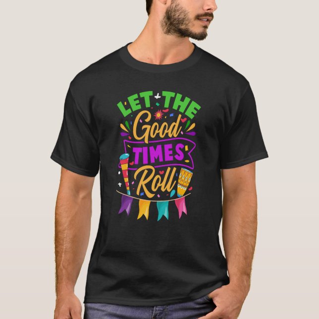 T-shirt Mardi Gras A Laissé Le Bon Temps Rouler (Devant)
