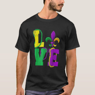 T-shirt Mardi Gras Aimer Vintage Fleur De Lys Apparel Men