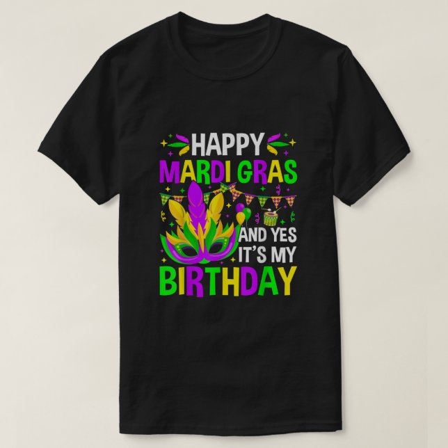 T-shirt Mardi Gras Anniversaire C'Est Mon Mardi Gras Anniv (Design devant)