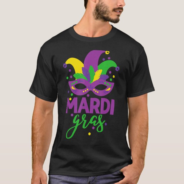 T-shirt Mardi Gras Capuchon Mask New Orleans Carnival Coût (Devant)