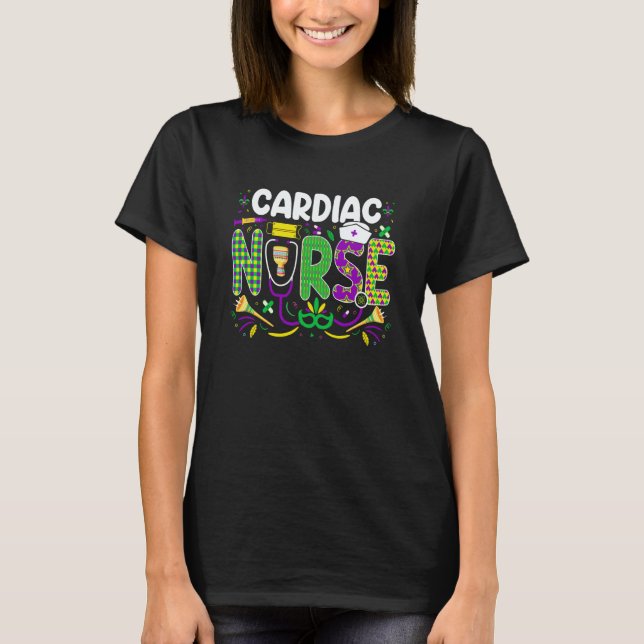 T-shirt Mardi Gras Cardiac Nurse celebrations parade party (Devant)