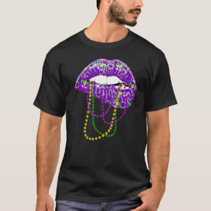 T-shirt Mardi Gras Chemise Pour Femmes Lèvres Queen Carniv