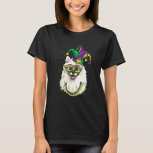 T-shirt Mardi Gras Chien Carnaval American Eskimo Jester P