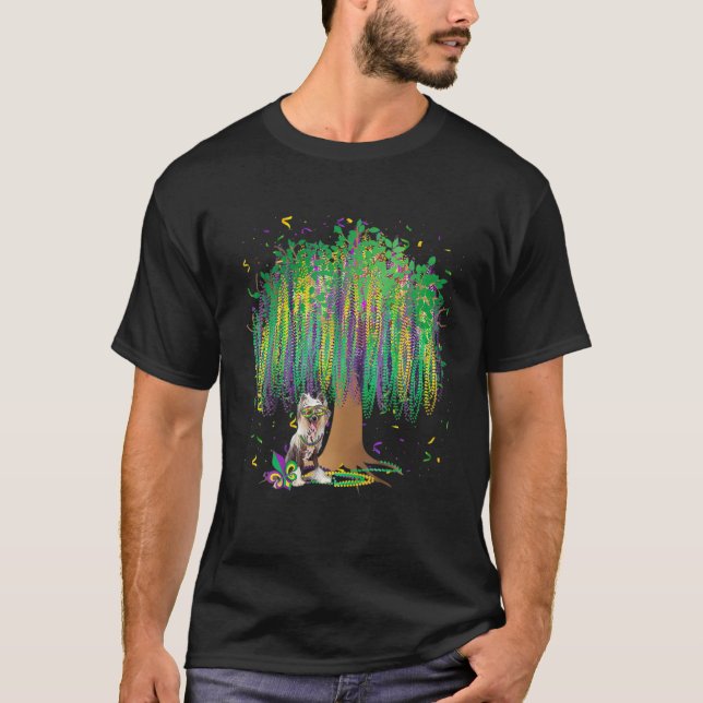T-shirt Mardi Gras Chinois Crested Bead - Arbre Bourbon St (Devant)